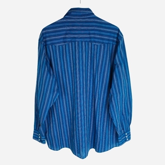Wrangler Rancher Casual Striped Pearl Snap Shirt - Picture 4 of 10